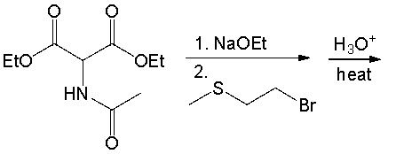Provide the structure of the amino acid produced from the following reaction sequence.  