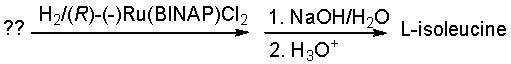 Which of the following alkenes is used to prepare isoleucine using an asymmetric catalytic hydrogenation reaction?       A)  I B)  II C)  III D)  IV E)  none of these