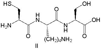 Which of the following is a correct bond-line structure for the tripeptide Ser-Lys-Cys?         A)  I B)  II C)  III D)  IV E)  none of these