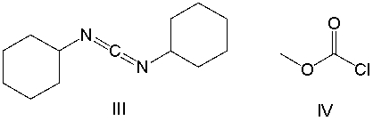 Which of the following reagents is used to protect the amino group in the selective synthesis of the dipeptide Ala-Val?     A)  I B)  II C)  III D)  IV E)  V