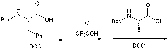 Which of the following is the correct sequence of the tetrapeptide that is formed by the following reaction sequence?       A)  Cys-Ala-Phe-Ser B)  Cys-Phe-Ala-Ser C)  Ser-Ala-Phe-Cys D)  Ser-Phe-Ala-Cys E)  none of these