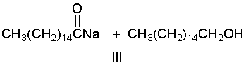 Predict the products when spermaceti is treated with aqueous NaOH.           A)  I B)  II C)  III D)  IV E)  none of these