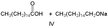 Predict the products when spermaceti is treated with aqueous NaOH.           A)  I B)  II C)  III D)  IV E)  none of these