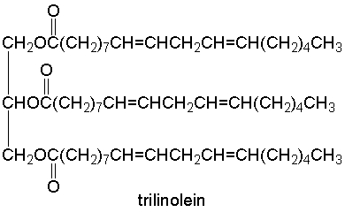 Which one of the following has the highest melting point?         A)  triolein B)  trilinolein C)  tripalmitolein D)  trimyrisitin