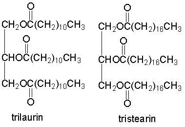 Which one of the following has the lowest melting point?       A)  trilaurin B)  tristearin C)  trilinolein D)  tripalmitolein