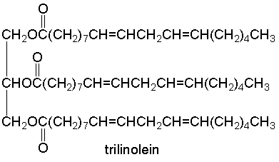 Which one of the following has the lowest melting point?       A)  trilaurin B)  tristearin C)  trilinolein D)  tripalmitolein