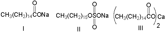 <strong>Which of the following compounds is (are) used as a soap?    </strong> A) I B) II C) III D) IV E) V <div style=padding-top: 35px> 
