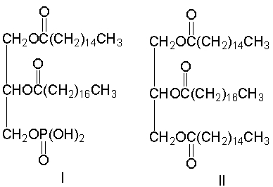 Which of the following compounds is a phosphatidic acid?     A)  I B)  II C)  III D)  IV E)  none of these