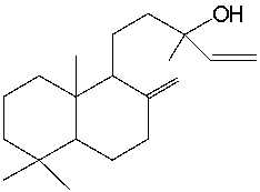Identify the isoprene units in manool.  
