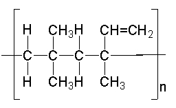 Which of the following monomer pairs is required to make the polymer below?   A)  propene and isobutylene B)  isoprene and propene C)  ethylene and butene D)  isobutylene and isoprene E)  none of these