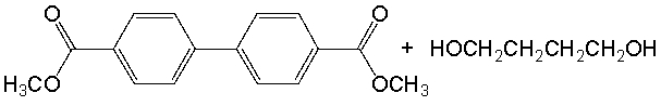 Provide the structure of a region of the polymer that is produced when the following monomers react.  