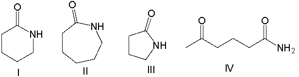 Which of the following monomers would produce the condensation polymer below?     A)  I B)  II C)  III D)  IV E)  C and D