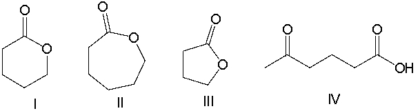 Which of the following monomers would produce the condensation polymer below?     A)  I B)  II C)  III D)  IV E)  C and D