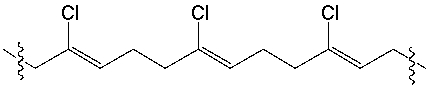 Neoprene used in gaskets, electrical insulation, etc. has the following structure. Provide the structure of the monomer.  