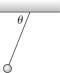<strong>Inside of a train a ball of weight W is hanging by a light wire at rest from the ceiling. The wire makes an angle θ with the ceiling, as shown in the figure. Which one of the following conditions must be true about the tension T in the wire?  </strong> A) T sin θ = W B) T cos θ = W C) T tan θ = W D) T = W E) T = ma <div style=padding-top: 35px> 