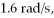 <strong>An object undergoing simple harmonic motion has a maximum displacement of at If the angular frequency of oscillation is what is the object's displacement when </strong> A) 4.8 m B) 5.6 m C) 3.7 m D) 3.1 m