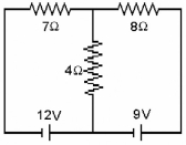 Determine the current in the 7.0-Ω resistor for the circuit shown in the figure. Assume that the batteries are ideal and that all numbers are accurate to two significant figures.   A)  0.28 A B)  1.3 A C)  1.6 A D)  2.1 A
