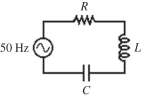 A series circuit has a 50-Hz ac source, a 40-Ω resistor, a 0.70-H inductor, and a 60-μF capacitor, as shown in the figure. The rms current in the circuit is 1.6 A. What is the voltage amplitude of the source?   A)  390 V B)  330 V C)  270 V D)  220 V E)  190 V