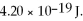 <strong>The work function of a particular metal is What is the photoelectric cutoff (threshold) wavelength for this metal? (c = 3.00 × 10<sup>8</sup> m/s, h = 6.626 × 10<sup>-34</sup> J ∙ s)</strong> A) 473 nm B) 308 nm C) 393 nm D) 554 nm
