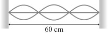 A standing wave is oscillating at 690 Hz on a string, as shown in the figure. What is the speed of traveling waves on this string?   A)  280 m/s B)  410 m/s C)  210 m/s D)  140 m/s