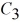 Three capacitors,with capacitances   = 4.0 μF,   = 3.0 μF,and   = 2.0 μF,are connected to a 12 -V voltage source,as shown in the figure.What is the charge on capacitor   ?   A) 16 μC B) 32 μC C) 2.0 μC D) 8.0 μC E) 4.0 μC