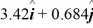 The angle between vector   = 2.00   + 3.00   and vector   is   The scalar product of vectors   and   is 3.00.If the x component of vector   is positive,what is vector   . A)    B)    C)    D)    E)   