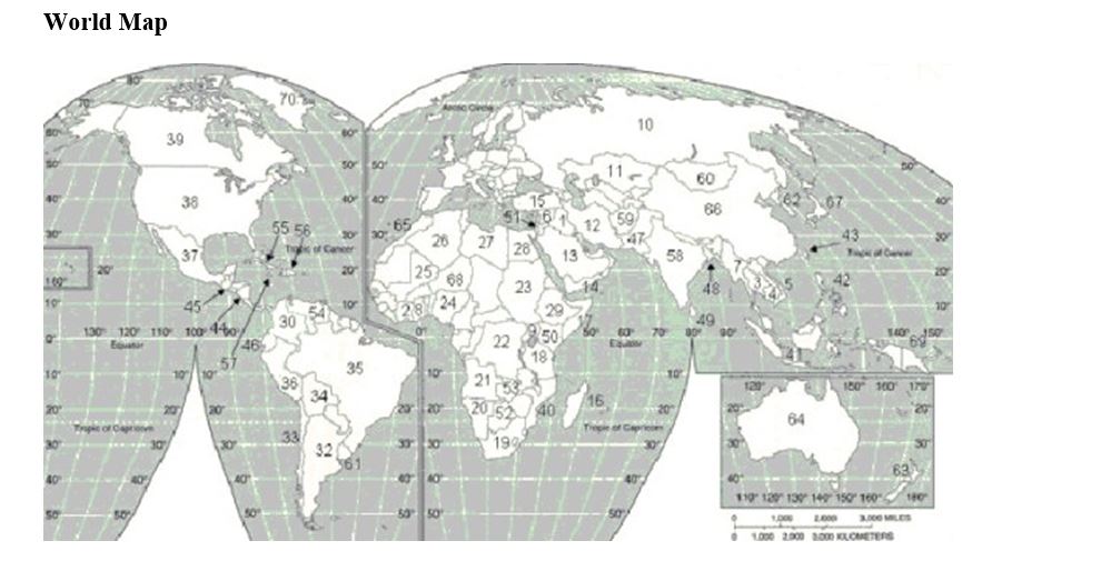   -Which of the following is the closest in distance to the United States? A)  Indonesia B)  England C)  Mali D)  Venezuela E)  Cuba