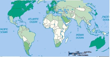   -The above map of ________ exemplifies the core-periphery nature of today's world-system. A)  gross national income per capita B)  gross domestic product C)  total national debt D)  agricultural cover E)  percent of workforce in the primary sector