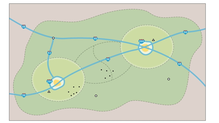   -The above diagram graphically characterizes A)  the new metropolis. B)  the ecological model of urban land use. C)  the classic concentric zone pattern of the North American city. D)  egg city and sunny side up urbanism. E)  a zone in transition.
