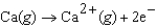 The change in energy for which of the following processes corresponds to the first ionization energy of calcium? A)    B)    C)    D)    E)   