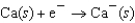 The change in energy for which of the following processes corresponds to the first ionization energy of calcium? A)    B)    C)    D)    E)   
