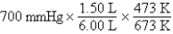 <strong>A gas occupying a volume of 1.50 L exerts a pressure of 700 mmHg at 200°C.Which mathematical expression gives the correct pressure at 6.00 L and 400°C?</strong> A) B) C) D) E)