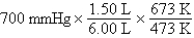 <strong>A gas occupying a volume of 1.50 L exerts a pressure of 700 mmHg at 200°C.Which mathematical expression gives the correct pressure at 6.00 L and 400°C?</strong> A) B) C) D) E)