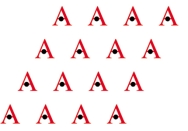  Which of the following concerning the 2-D lattice provided below is/are correct? 1) One possible unit cell contains a single A and a single  \bullet . 2) More than one unit cell which reproduces this lattice is possible. 3) One possible unit cell contains four A's and four  \bullet 's.   A)  1 only B)  2 only C)  3 only D)  1 and 2 E)  1,2,and 3 