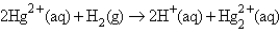  The following has a potential of 0.92 V:   If the concentrations of the ions were 1.0 M and the pressure of H<sub>2</sub> were 1.0 atm,then E<sup> \circ </sup>  for the half-reaction   Would be A)  0.46 V B)  -0.46 V C)  0.92 V D)  -0.92 V E)  none of these 