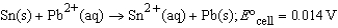What is the equilibrium constant (K) at 25°C for the following cell reaction?   A)  0.014 B)  1.7 C)  0.40 D)  1.0 E)  3.0