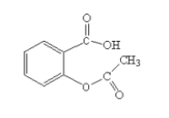  Which set of functional groups are present in the molecule shown below?     \textbf{       aspirin   }  A)  aromatic,carboxylic acid,and ester B)  aromatic,alcohol,and ester C)  alkene,alcohol,and ether D)  alkene,carboxylic acid,and ketone E)  aromatic alcohol,ether,and aldehyde 