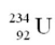 The product of the alpha decay of the uranium isotope   is A)    . B)    . C)    . D)    .