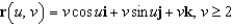 Find a vector-valued function whose graph is the part of the paraboloid   that lies inside the cylinder   . A)    B)    C)    D)    E)   