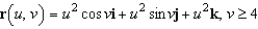 Find a vector-valued function whose graph is the part of the paraboloid   that lies inside the cylinder   . A)    B)    C)    D)    E)   