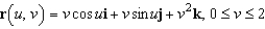 Find a vector-valued function whose graph is the part of the paraboloid   that lies inside the cylinder   . A)    B)    C)    D)    E)   