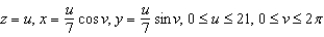 Write a set of parametric equations for the surface of revolution obtained by revolving the graph of the function about the given axis.   A)    B)    C)    D)    E)   