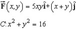 Use Green's Theorem to calculate the work done by the force   on a particle that is moving counterclockwise around the closed path C.   A)    B)    C)    D)    E)   