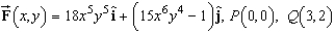 Find the work done by the force field   in moving an object from P to Q.   A)  27,992 B)  55,985 C)  83,978 D)  41,989 E)  69,982