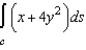 Evaluate the line integral along the path C given by   , where   .   A)    B)    C)    D)    E)   