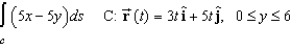Evaluate the line integral along the given path.   A)    B)    C)    D)    E)   