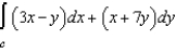 Evaluate the integral   along the path C, defined as   from   A)    B)    C)    D)    E)   