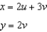 Sketch the image S in the uv-plane of the region R in the xy-plane using the given transformation.     A)    B)    C)    D)    E)   