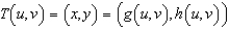 Find a transformation   that when applied to region   , its image will be   .   A)    B)    C)    D)    E)   