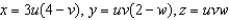 If   and   then the Jacobian of x, y, and z with respect to u, v, and w is   . Find the Jacobian for the following change of variables:   A)    B)    C)    D)    E)   